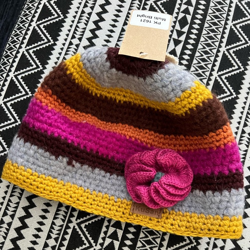 Kusan Wool Crochet beanie 88% wool Nepal Genuine SKU:17  ITAALE